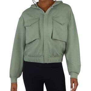 YOGALICIOUS Softlite Scuba Autumn HOODIE JACKET  color Iceberg Green Size Small